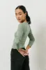 Audrey Ribbed Top in Green - FINAL SALE sold by bohme