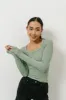 Audrey Ribbed Top in Green - FINAL SALE sold by bohme