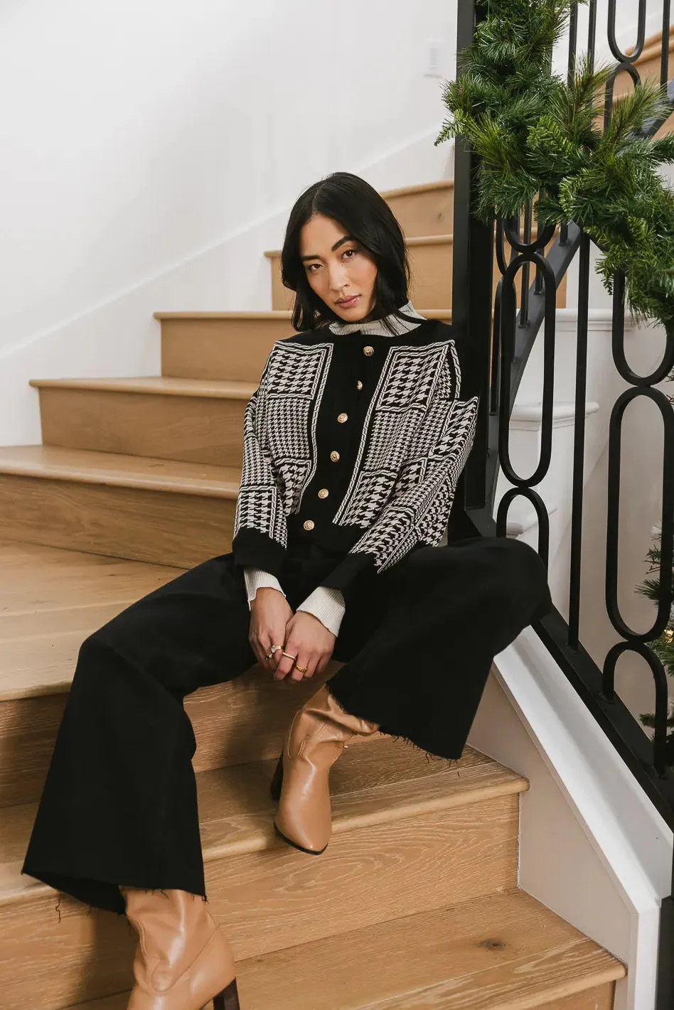 Piper Houndstooth Cardigan - FINAL SALE sold by bohme product image thumbnail 5