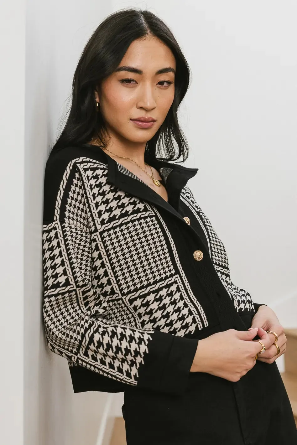 Piper Houndstooth Cardigan - FINAL SALE sold by bohme product image thumbnail 3
