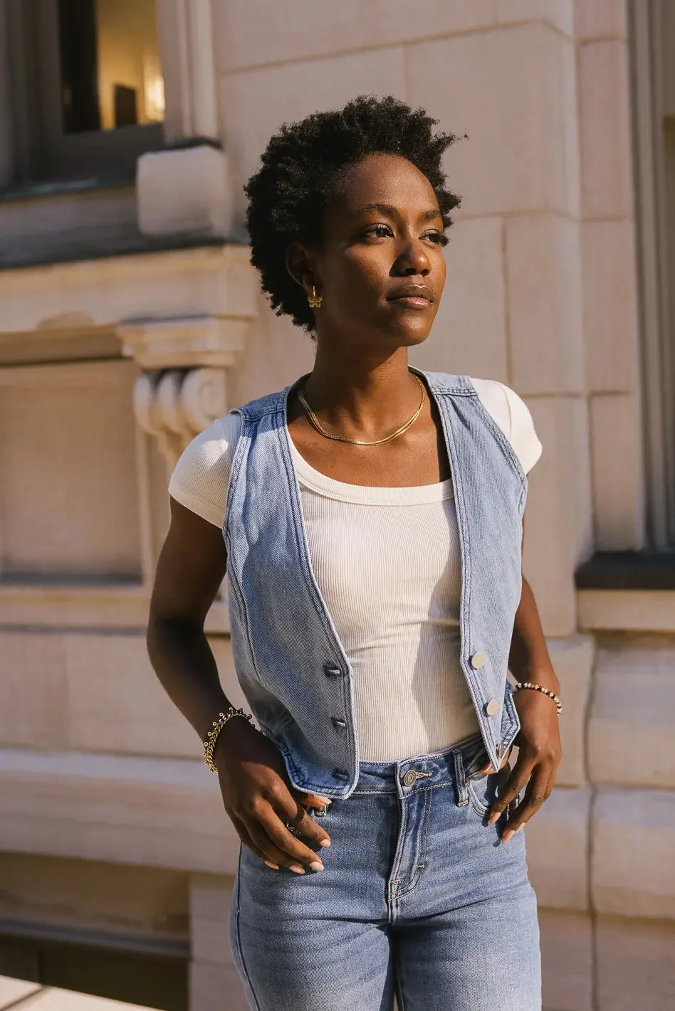 Freya Ribbed Top in Ivory - FINAL SALE sold by bohme product image thumbnail 3