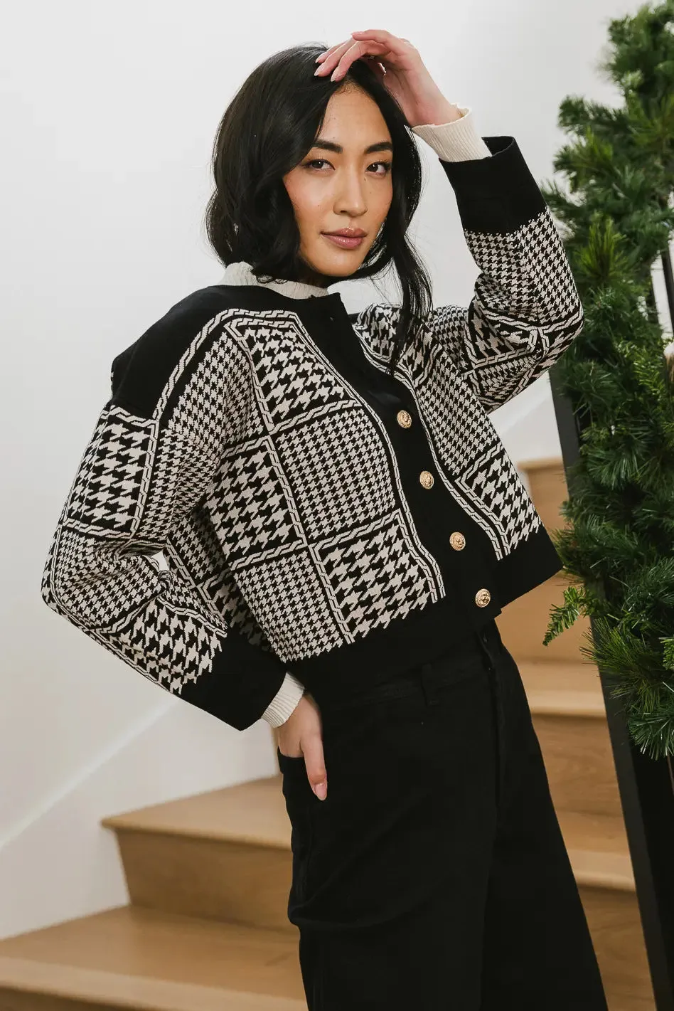 Piper Houndstooth Cardigan - FINAL SALE sold by bohme