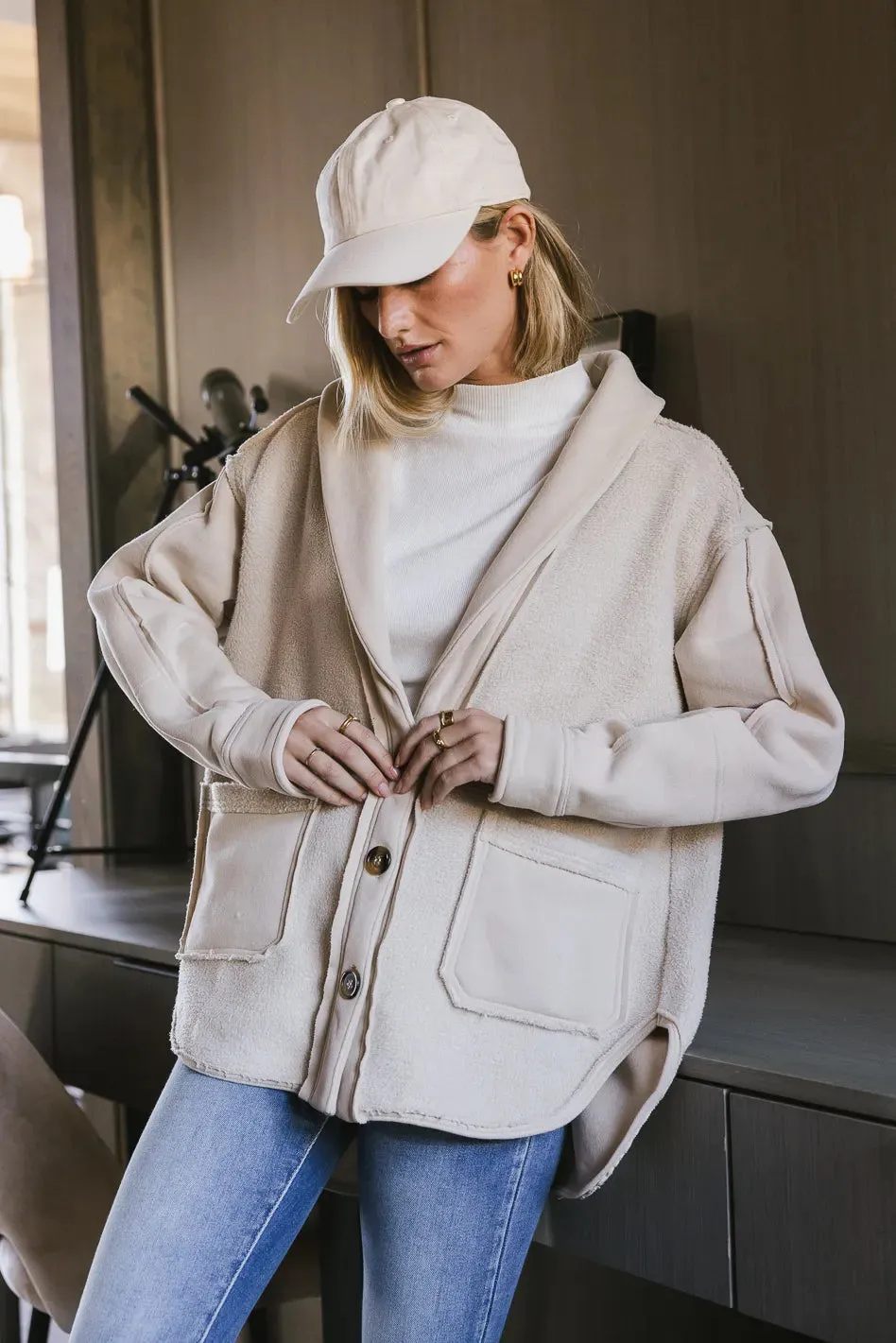 Sophie Cozy Jacket in Natural sold by bohme