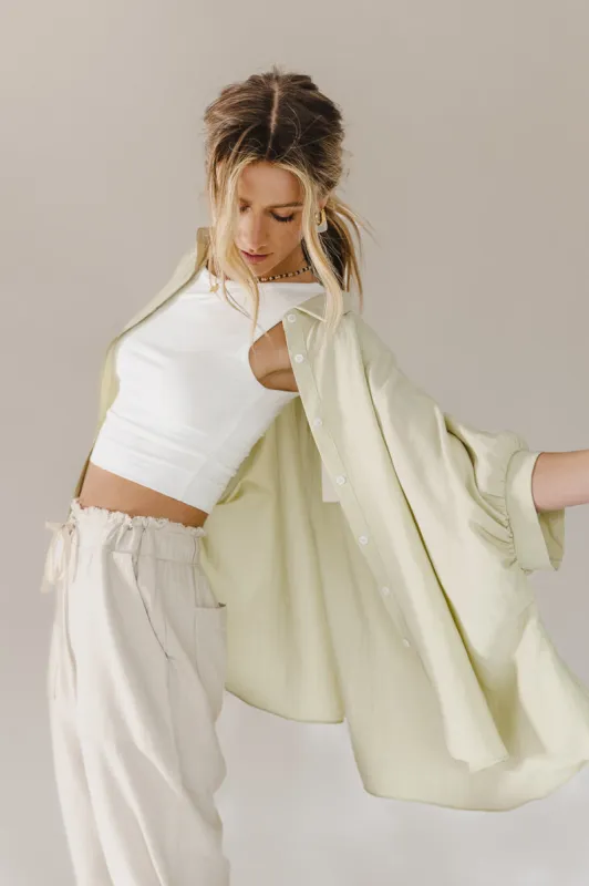 Lexi Button Up Blouse in Sage - FINAL SALE sold by bohme
