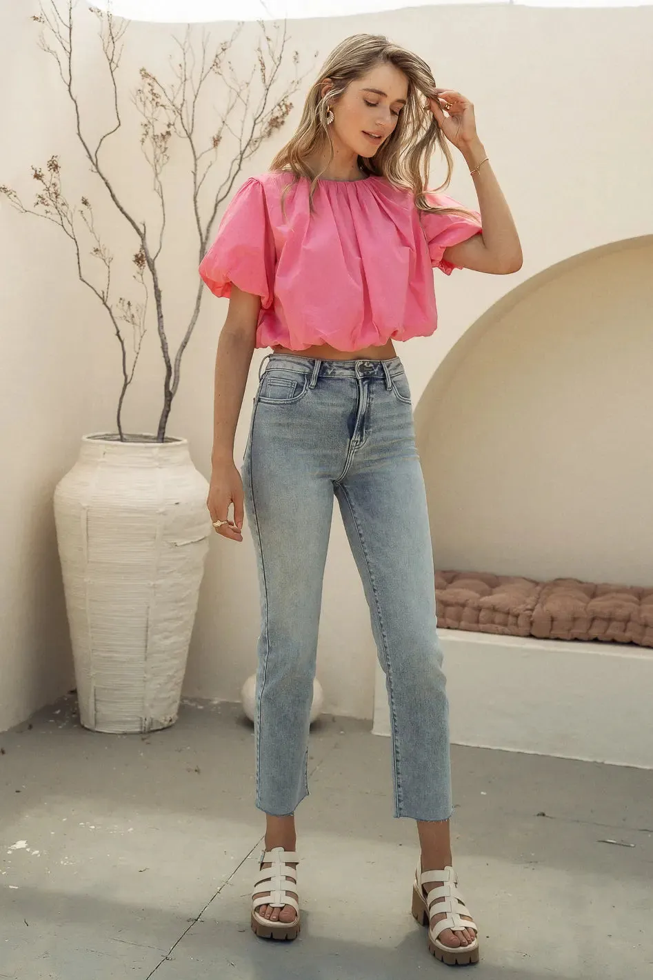 Tori Crop Top in Pink - FINAL SALE sold by bohme product image thumbnail 4