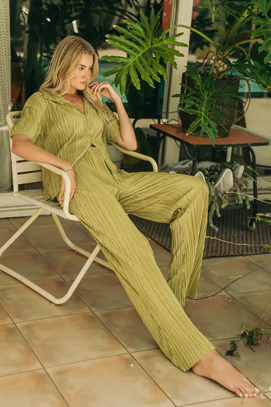 Clara Ribbed Top in Green - FINAL SALE sold by bohme product image thumbnail 4