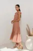 Rain Smocked Midi Dress in Peach - FINAL SALE sold by bohme