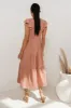 Rain Smocked Midi Dress in Peach - FINAL SALE sold by bohme