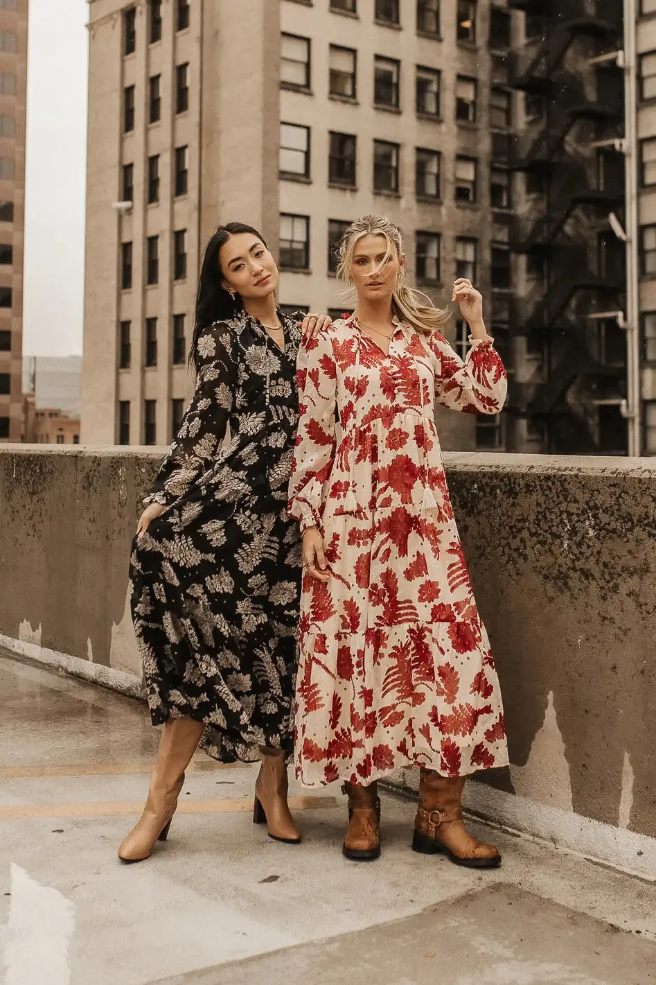 Jayla Floral Chiffon Dress in Cream - FINAL SALE sold by bohme product image thumbnail 3