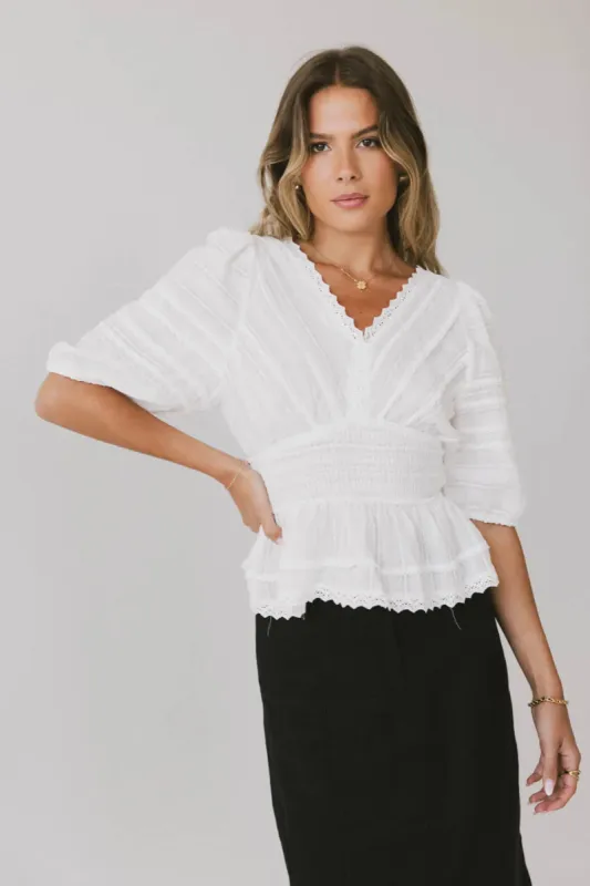 Nika Lace Ruffle Blouse - FINAL SALE sold by bohme