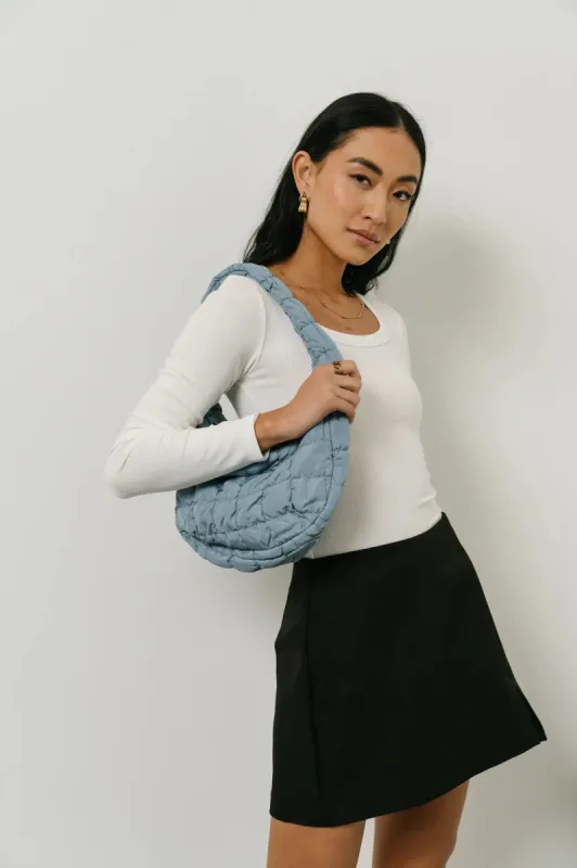 Julia Quilted Bag in Blue sold by bohme