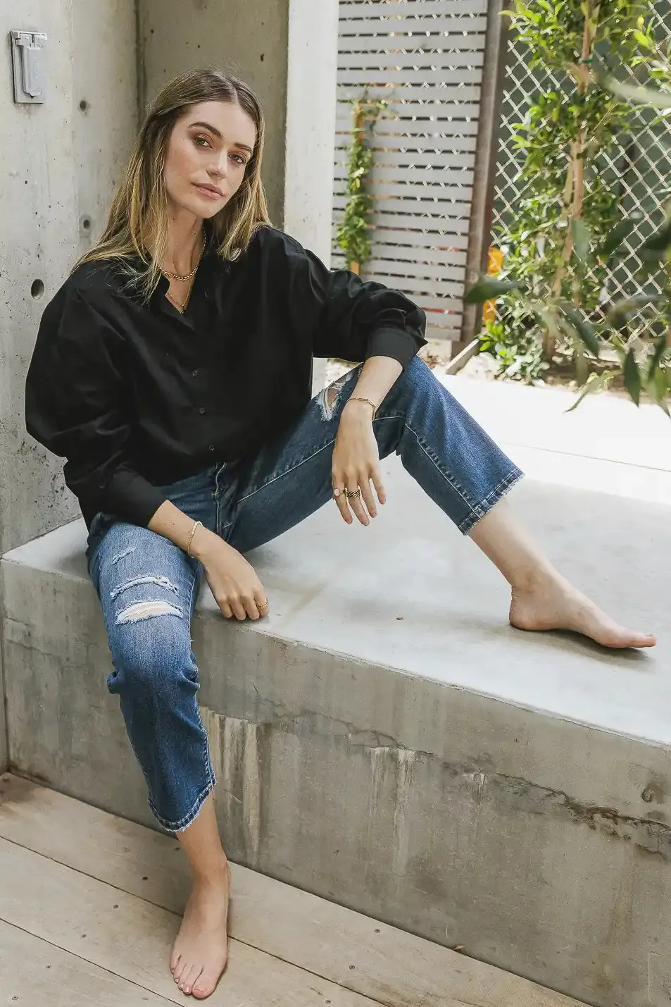 Gracie Button Up in Black - FINAL SALE sold by bohme product image thumbnail 2