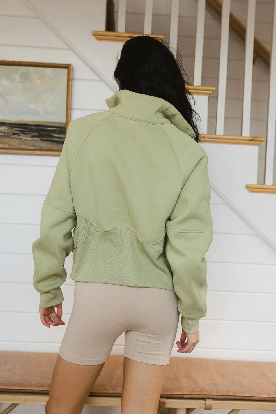 Alyssa Half Zip in Sage - FINAL SALE sold by bohme product image thumbnail 4