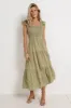 Maxton Midi Dress in Olive sold by bohme