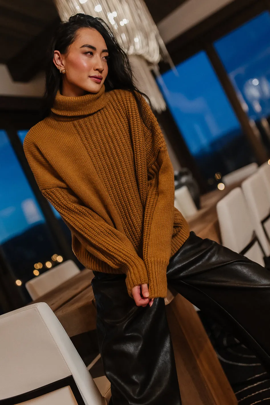 Catherine Turtleneck Sweater in Brown - FINAL SALE sold by bohme product image thumbnail 4