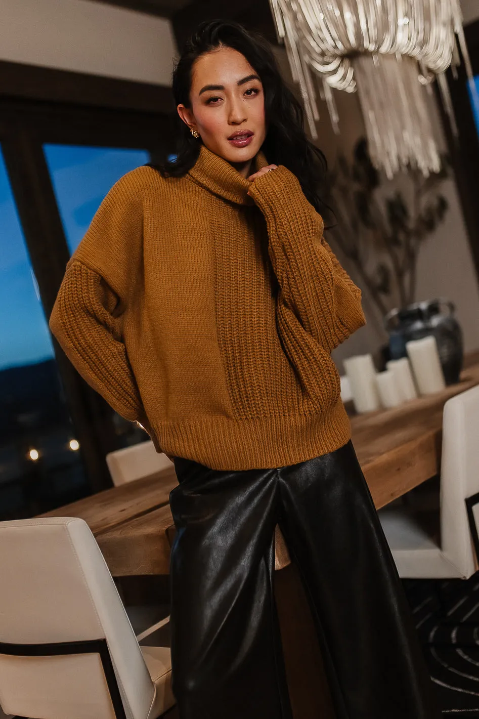 Catherine Turtleneck Sweater in Brown - FINAL SALE sold by bohme