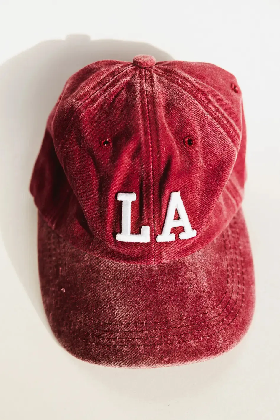 LA Baseball Cap in Burgundy sold by bohme product image thumbnail 2