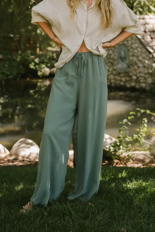 Tatum Woven Pants in Green - FINAL SALE sold by bohme