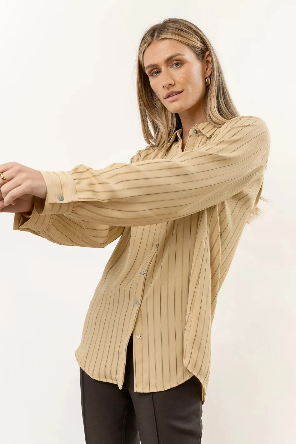 Loren Button Up in Olive - FINAL SALE sold by bohme product image thumbnail 2