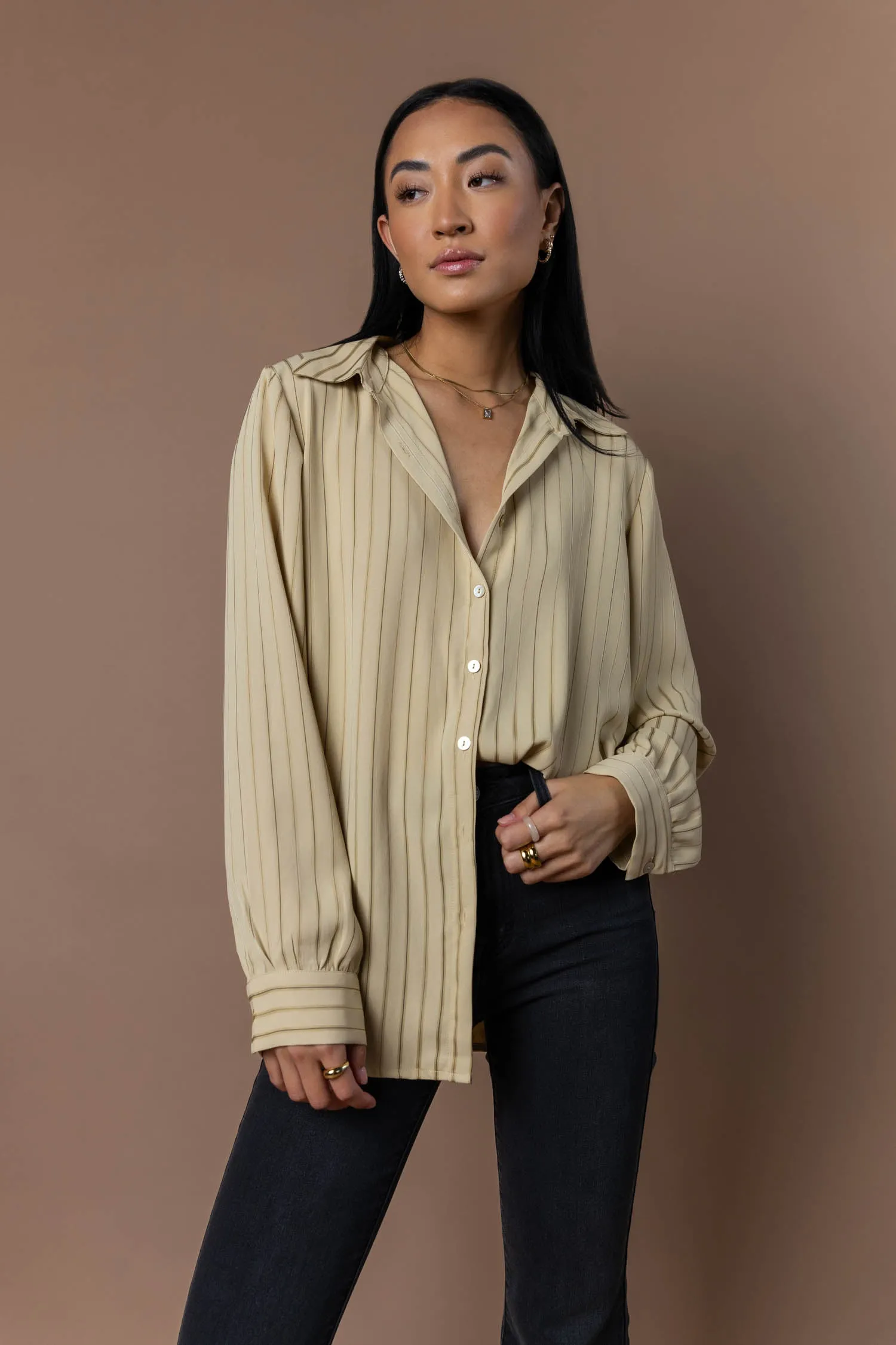 Loren Button Up in Olive - FINAL SALE sold by bohme product image thumbnail 5