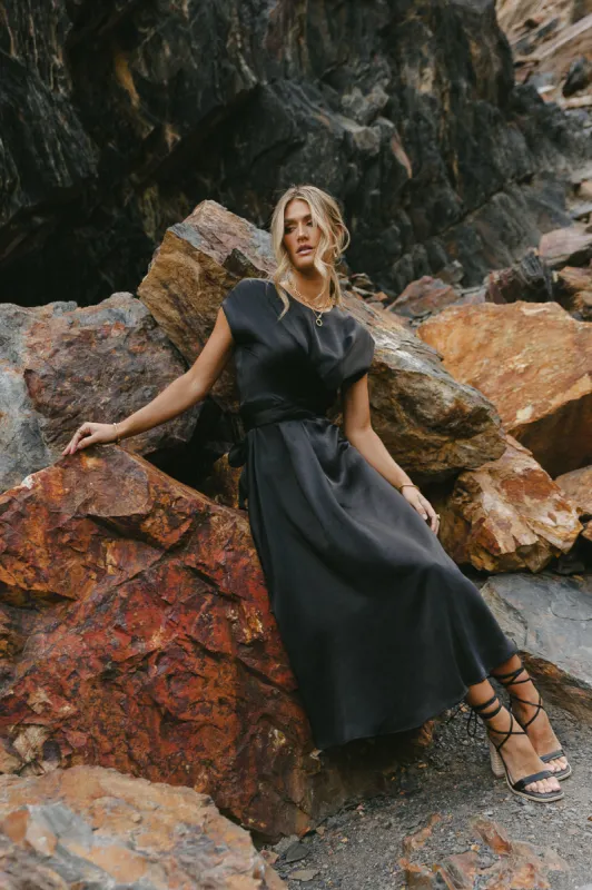 Rosalind Midi Dress in Black - FINAL SALE sold by bohme