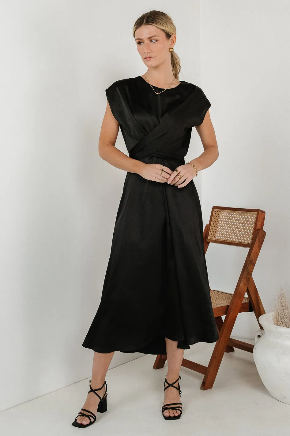 Rosalind Midi Dress in Black - FINAL SALE sold by bohme product image thumbnail 3