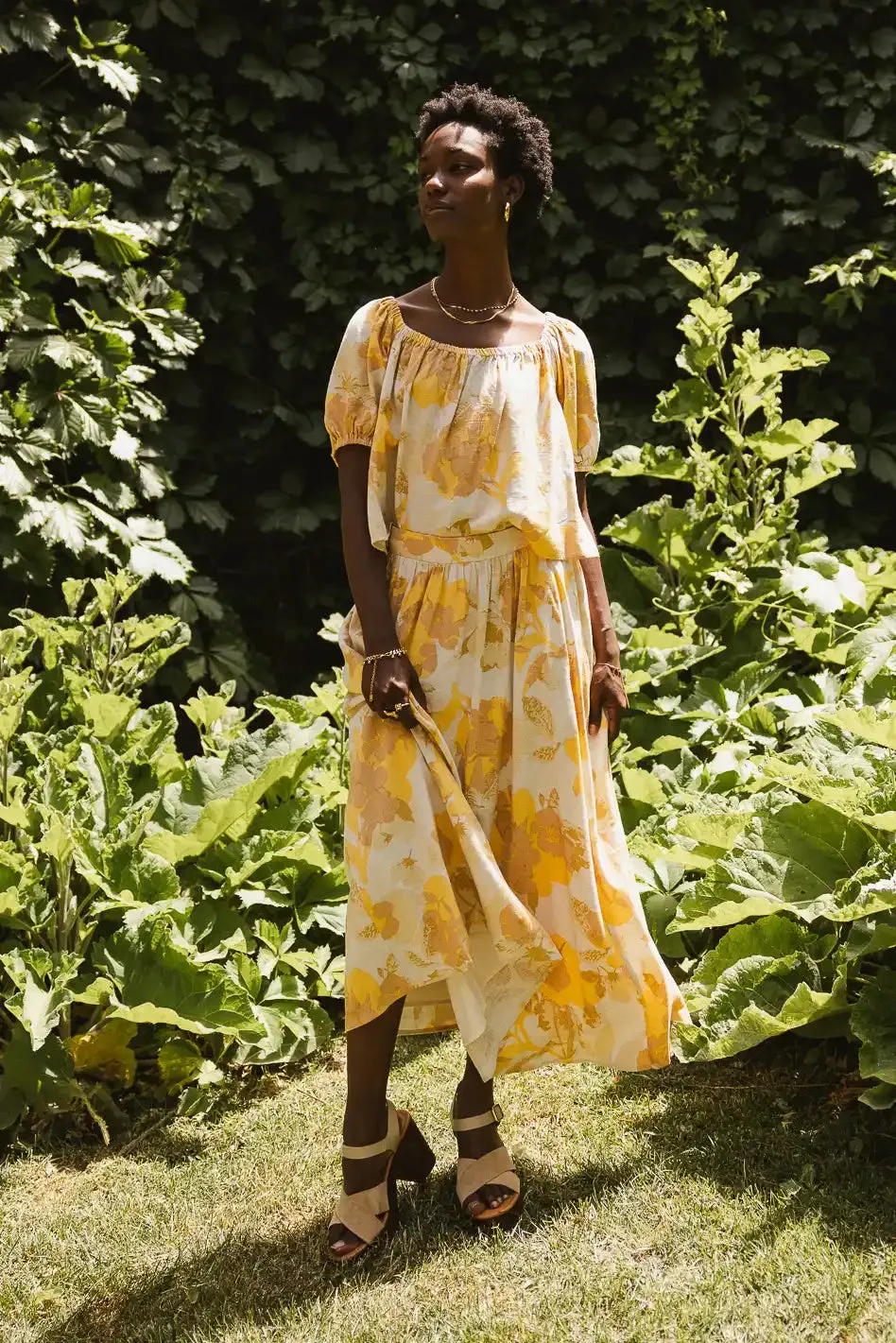 Saffron Floral Midi Skirt - FINAL SALE sold by bohme