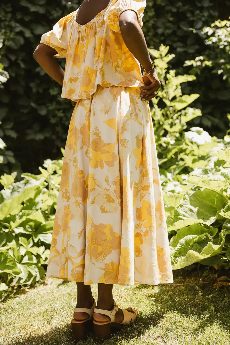Saffron Floral Midi Skirt - FINAL SALE sold by bohme product image thumbnail 2