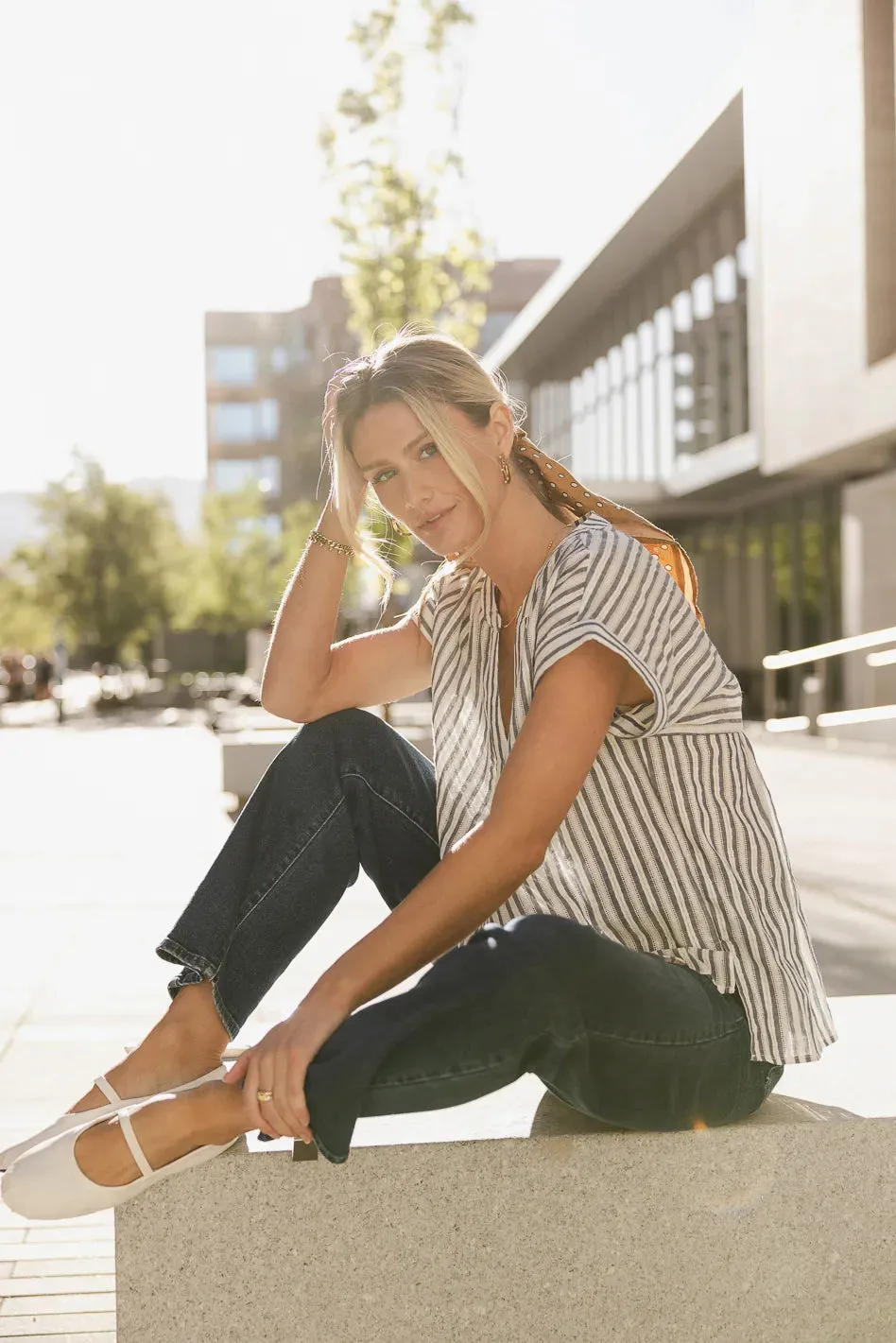 Indira Striped Top - FINAL SALE sold by bohme product image thumbnail 3