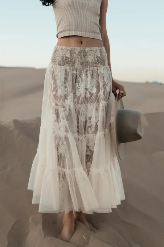 Louise Tiered Tulle Skirt sold by bohme