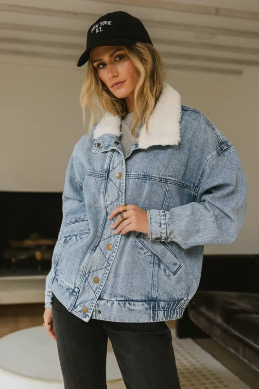 Sherpa Collar Denim Jacket - FINAL SALE sold by bohme