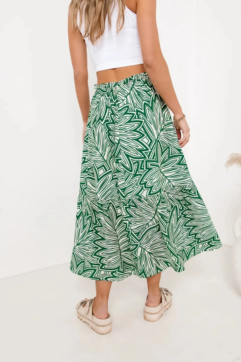 Kai Printed Skirt in Green - FINAL SALE sold by bohme product image thumbnail 3