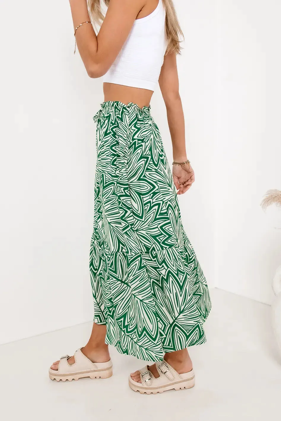 Kai Printed Skirt in Green - FINAL SALE sold by bohme product image thumbnail 4