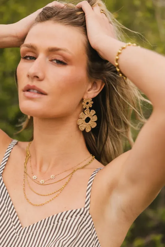 Tati Straw Floral Earrings sold by bohme