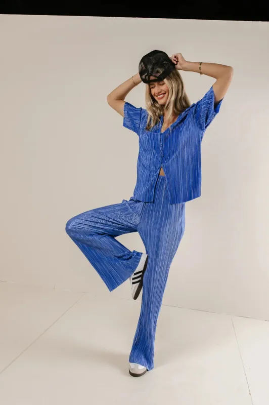 Clara Ribbed Pants in Blue - FINAL SALE sold by bohme