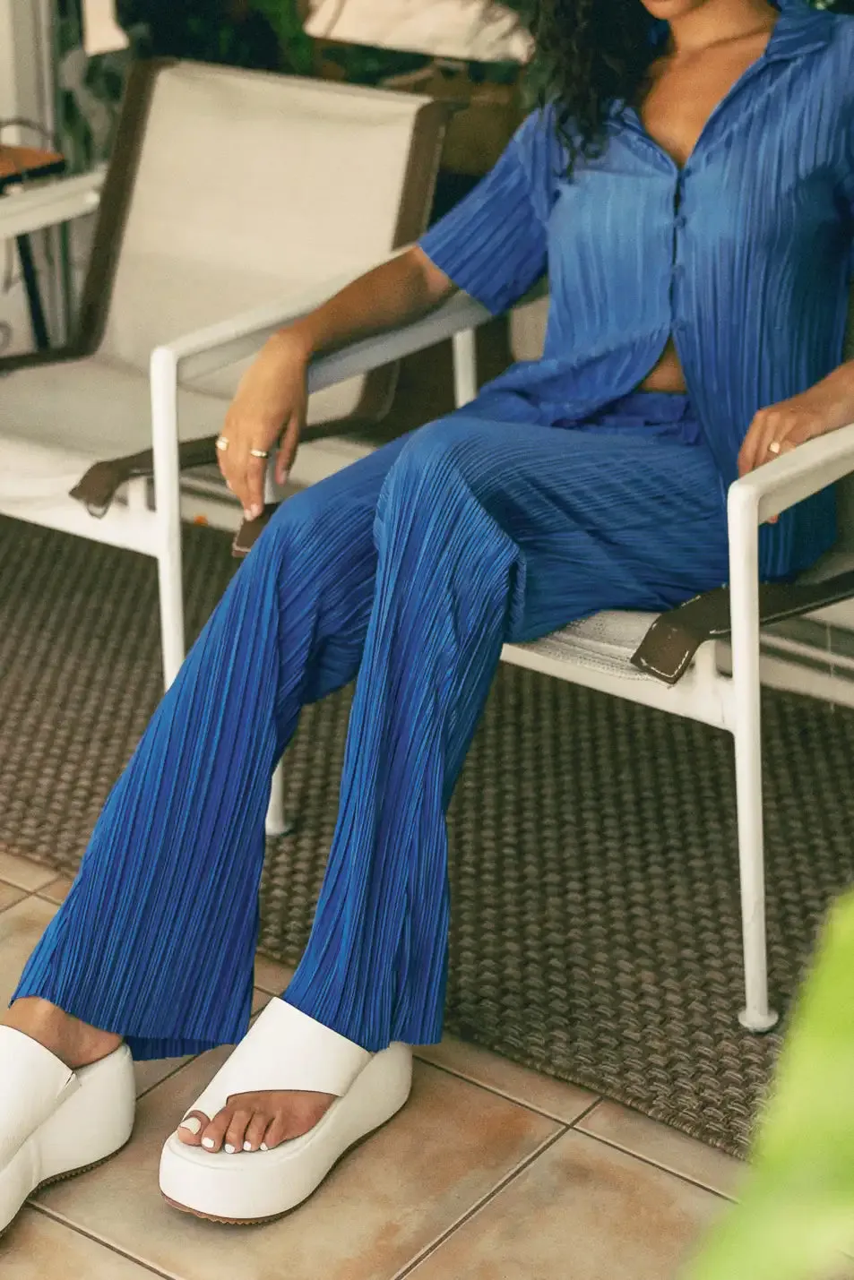 Clara Ribbed Pants in Blue - FINAL SALE sold by bohme product image thumbnail 4
