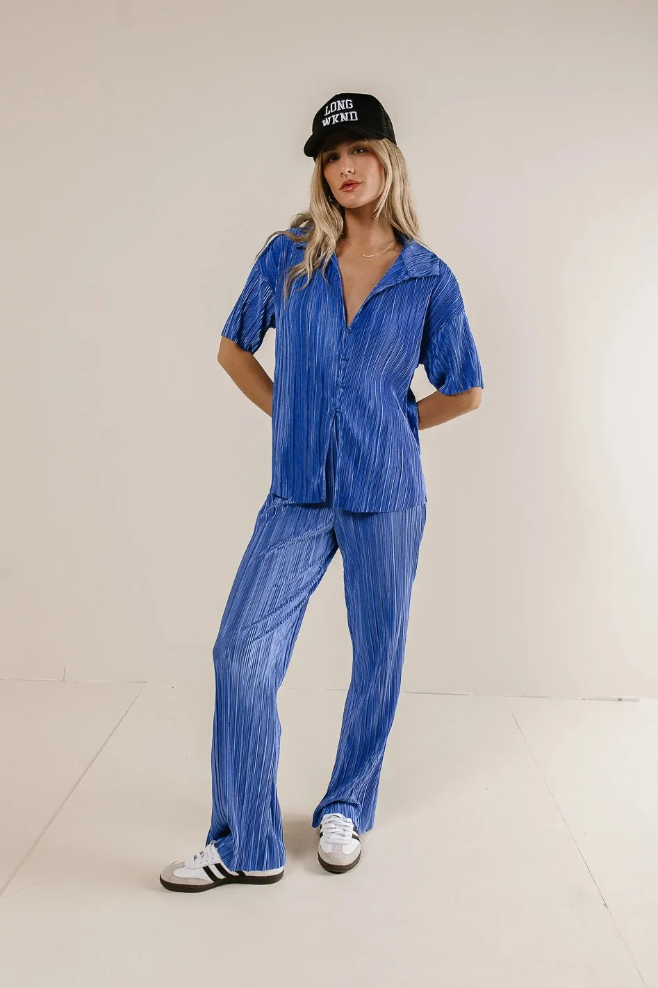 Clara Ribbed Pants in Blue - FINAL SALE sold by bohme product image thumbnail 3