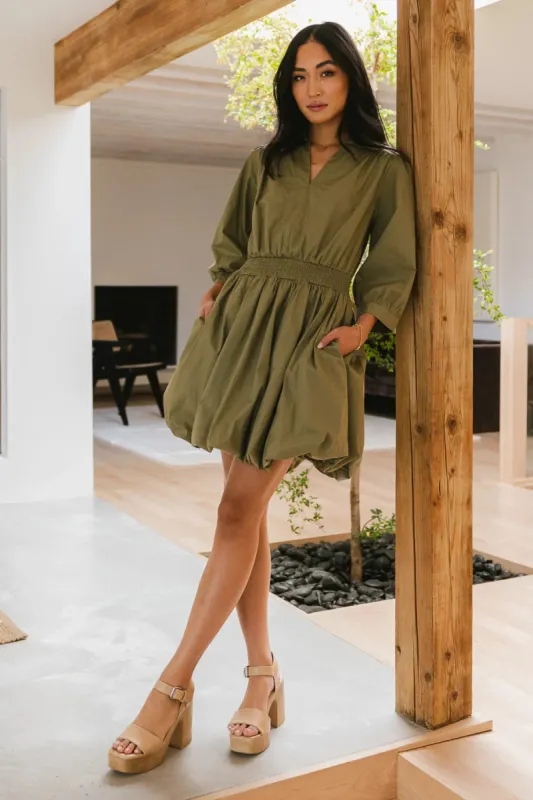 Alice Mini Dress in Olive - FINAL SALE sold by bohme