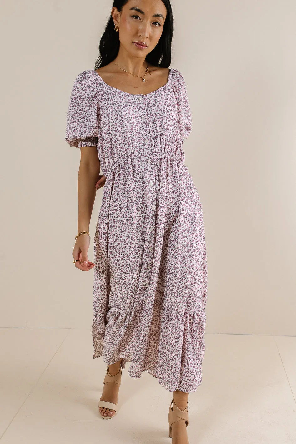 Isla Floral Button Up Dress sold by bohme