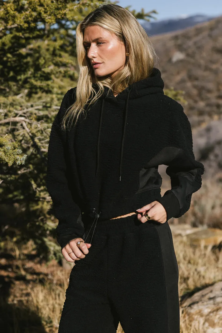 Callie Sherpa Hoodie in Black - FINAL SALE sold by bohme