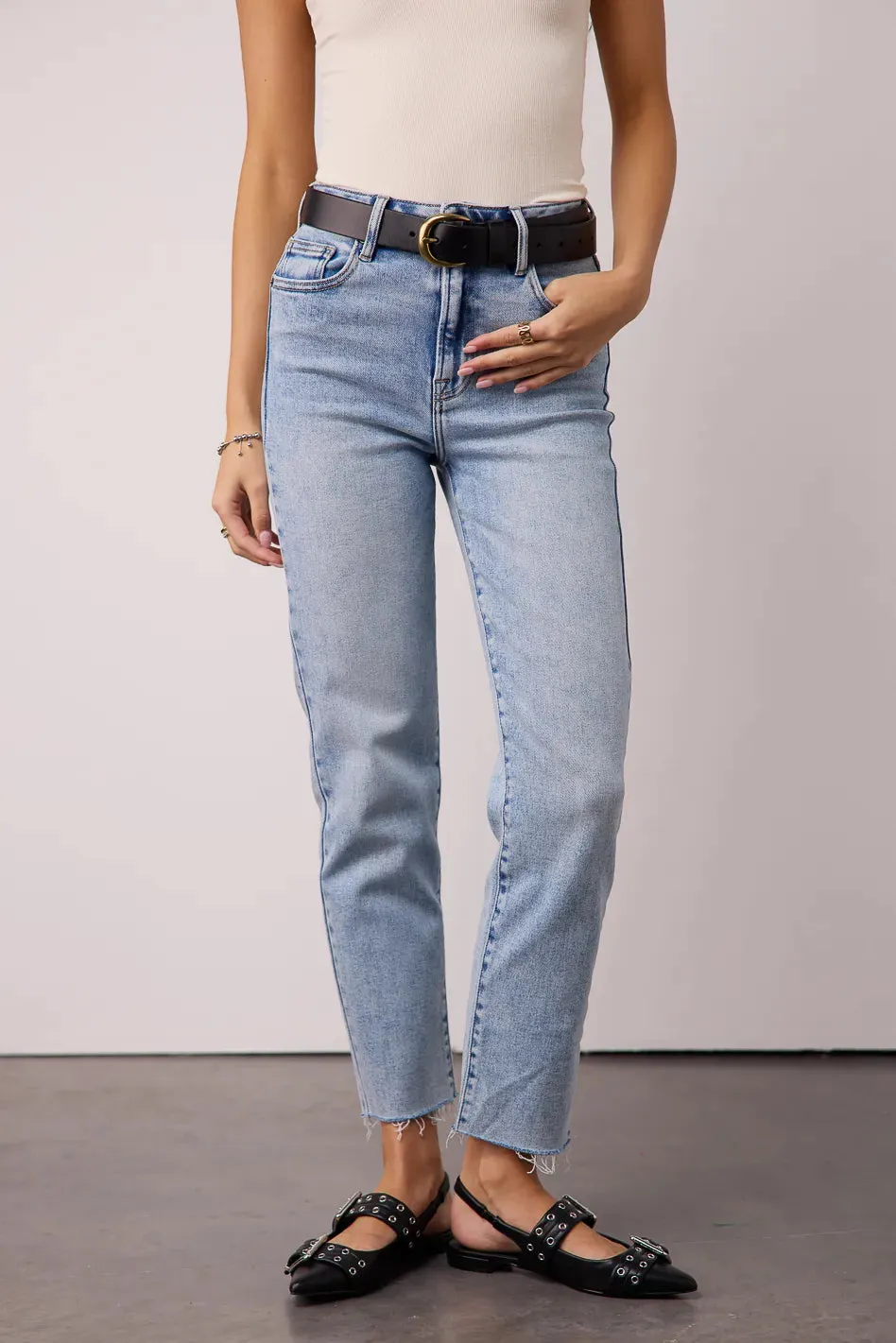 Amelia Straight Leg Jeans in Light Wash - FINAL SALE sold by bohme
