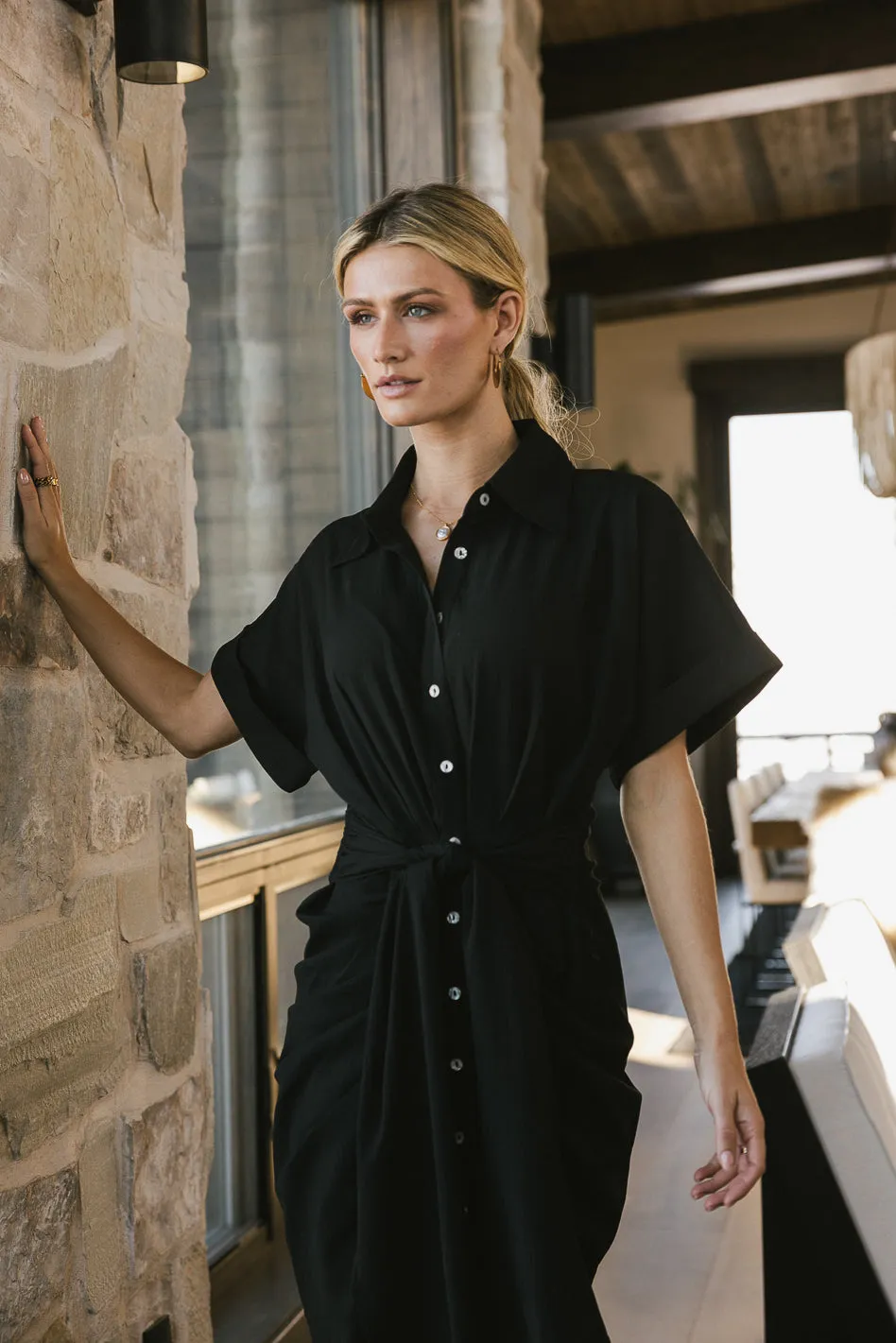 Brynlee Ruched Dress in Black - FINAL SALE sold by bohme product image thumbnail 5