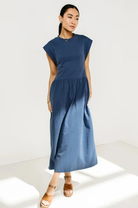 Louie Midi Dress in Indigo sold by bohme