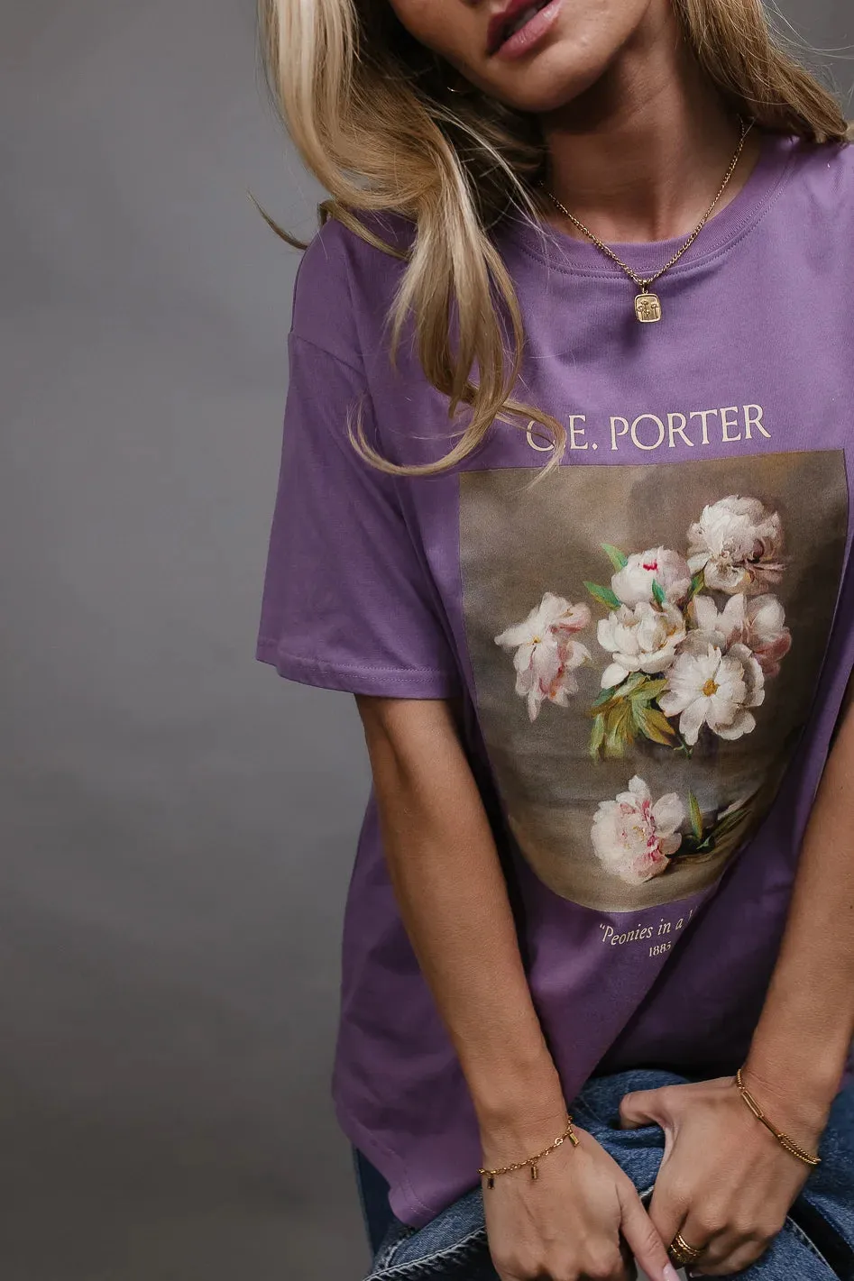 Peonies in a Vase Graphic Tee - FINAL SALE sold by bohme