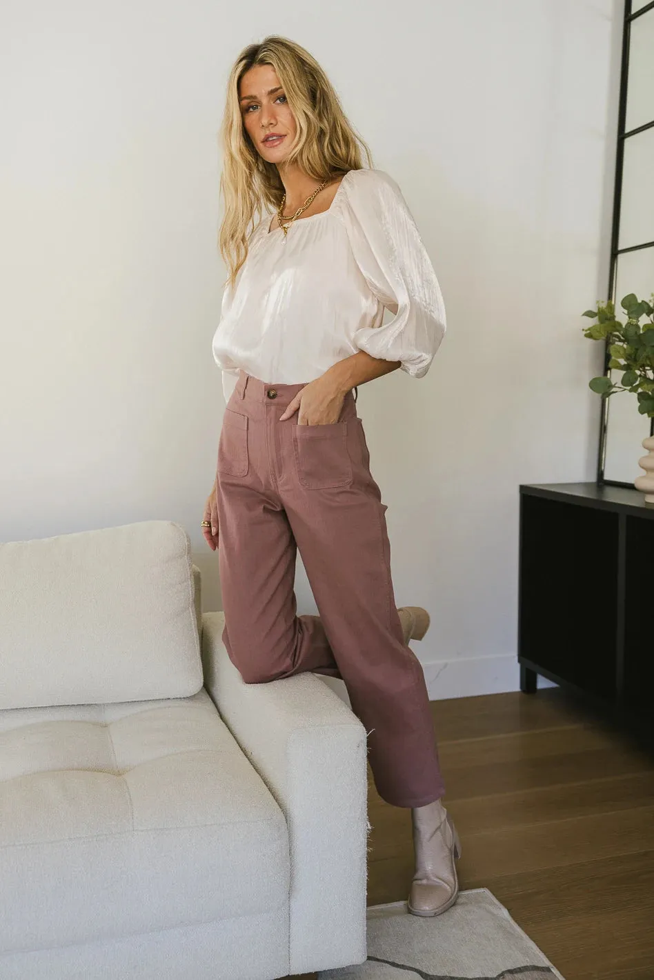 Magnolia Straight Leg Pants in Mauve - FINAL SALE sold by bohme product image thumbnail 4