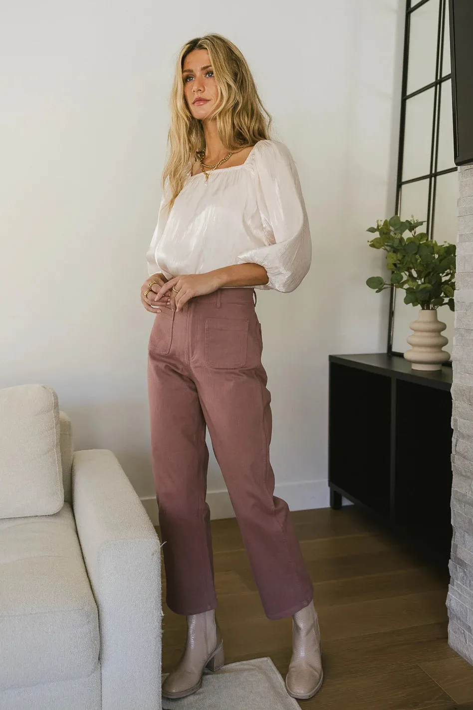 Magnolia Straight Leg Pants in Mauve - FINAL SALE sold by bohme product image thumbnail 2