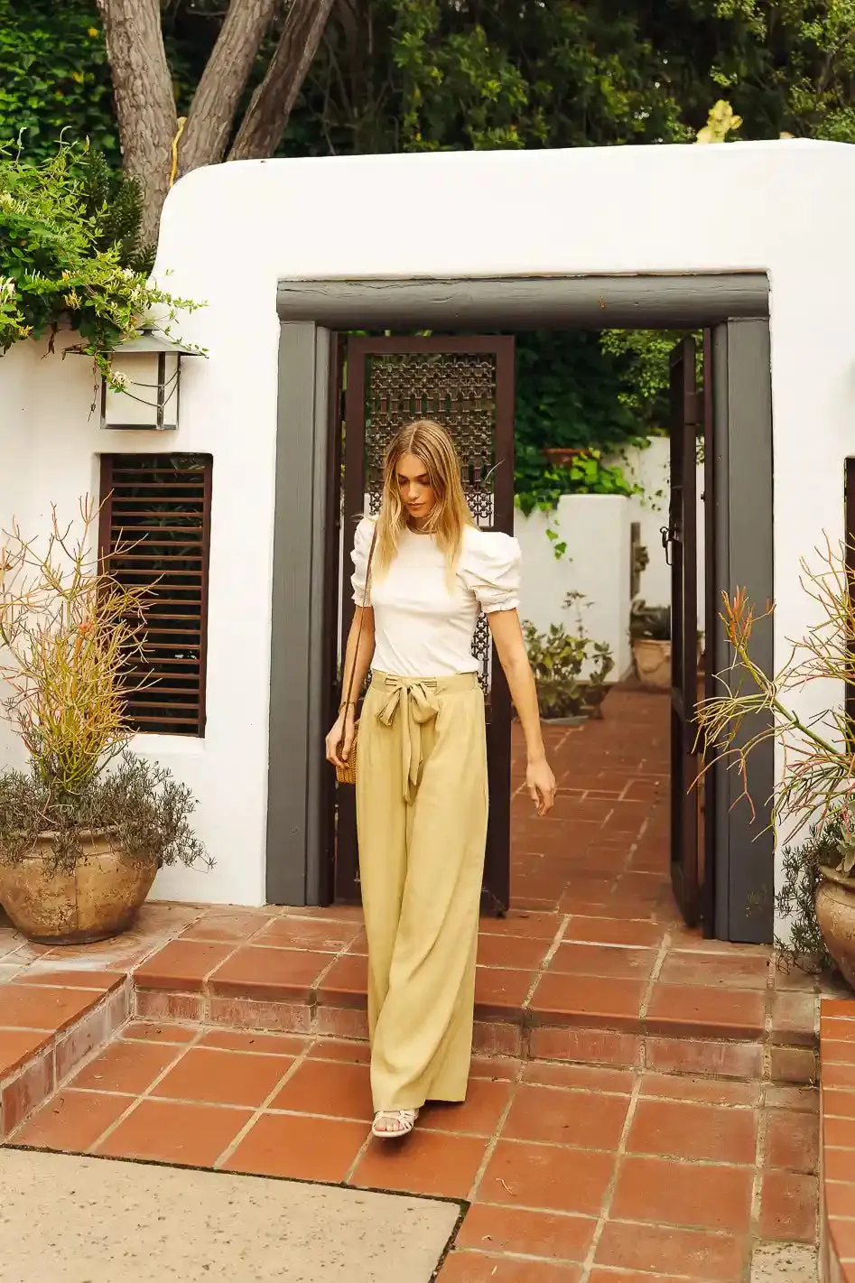 Brecken Wide Leg Pants in Green - FINAL SALE sold by bohme product image thumbnail 5
