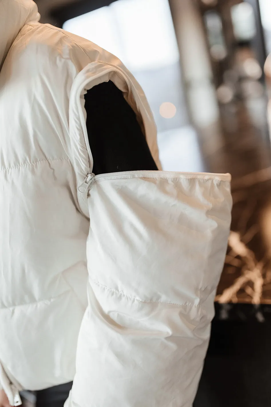 Kai Detachable Sleeve Jacket in Cream - FINAL SALE sold by bohme product image thumbnail 4