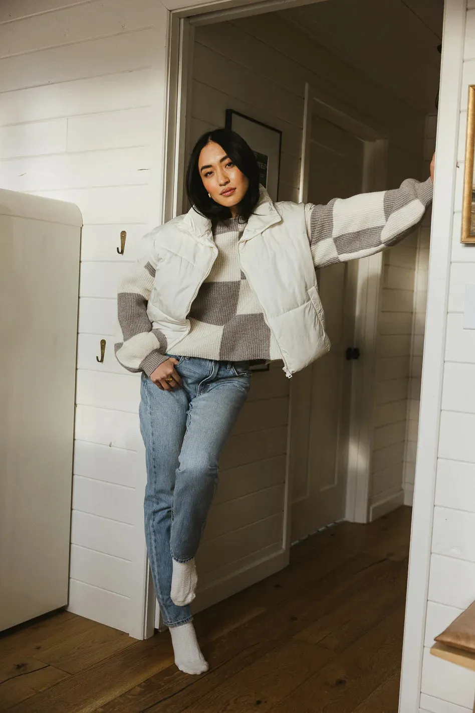 Kai Detachable Sleeve Jacket in Cream - FINAL SALE sold by bohme