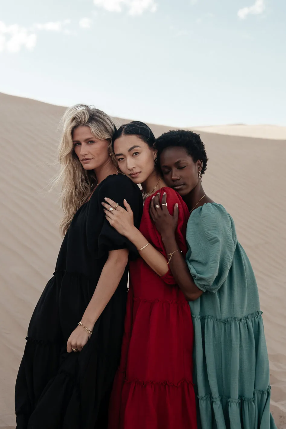 Corinne Tiered Maxi Dress in Blue - FINAL SALE sold by bohme product image thumbnail 2